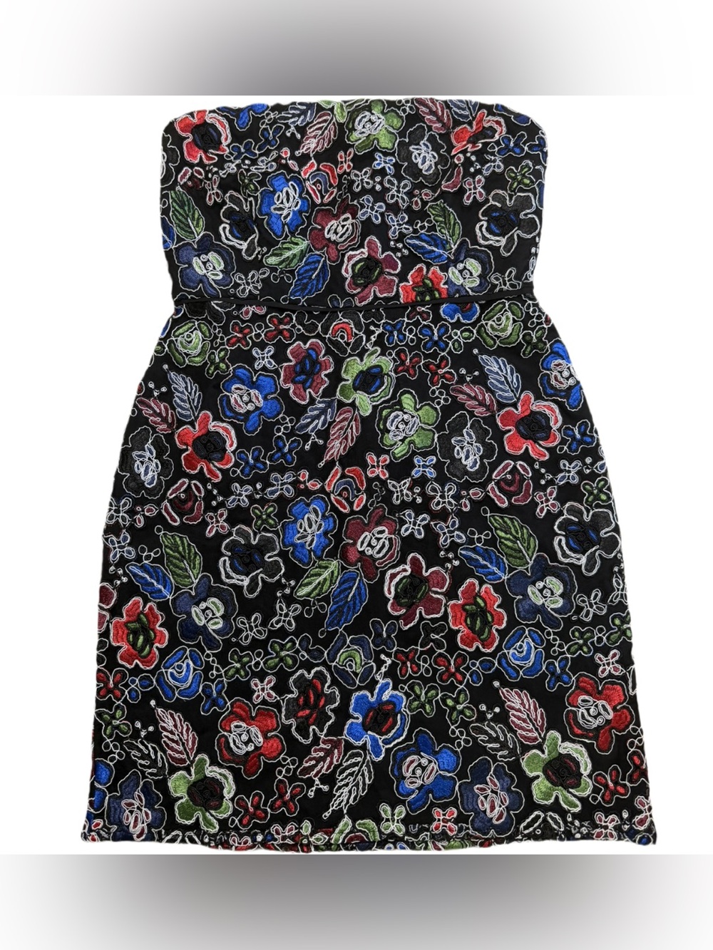Sam Edelman Womenโs Floral Embroidered Strapless Mini Dress Size 8 NWT - Picture 5 of 10